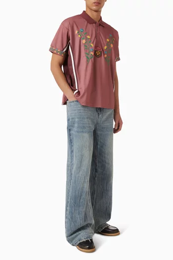 Floral Polo Jersey in Cotton