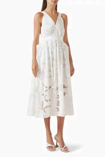 Lucie Midi Dress in Cotton-blend
