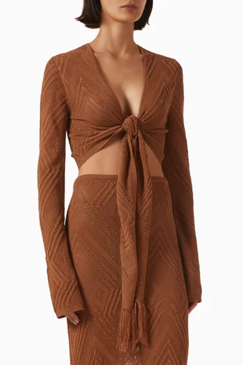 Vale Tie Crop Top in Viscose Blend