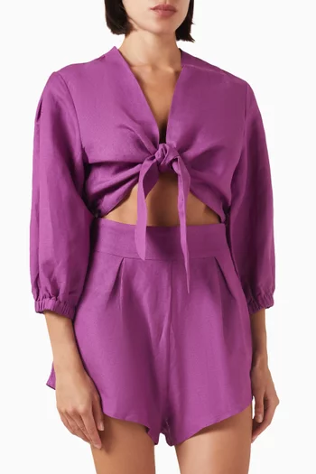 Tie-front Crop Top