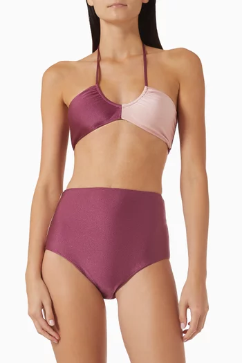 Bicolour Tie Bikini Set