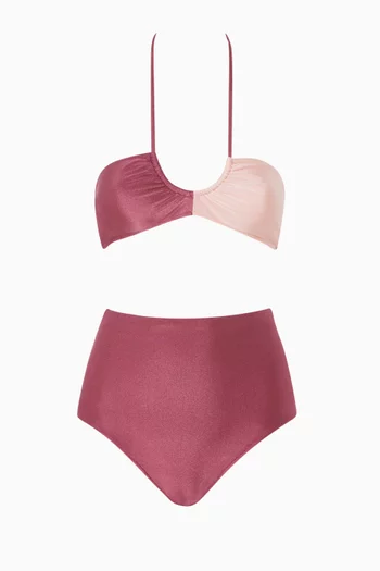 Bicolour Tie Bikini Set