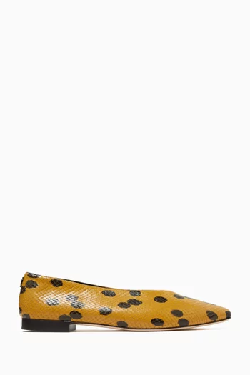 Margot Flats in Printed Leather