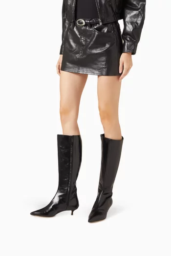 Amis Knee-high Boots in Leather