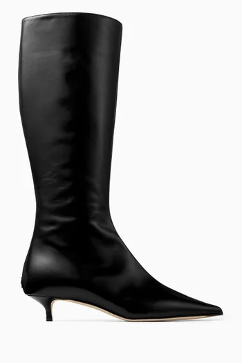Amis Knee-high Boots in Leather