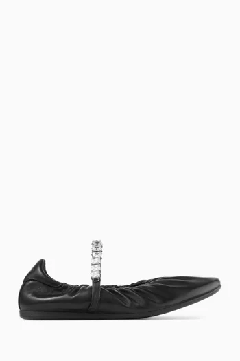 Jade Ballerina Flats in Nappa Leather