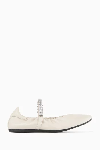Jade Ballerina Flats in Nappa Leather