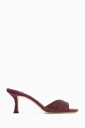 Skye 70 Embellished Mule Sandals in Satin