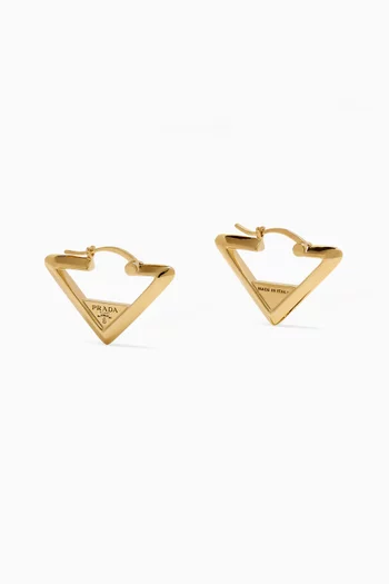 Triangle Logo Earrings in Metal