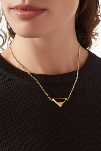 Triangle Logo Necklace in Metal
