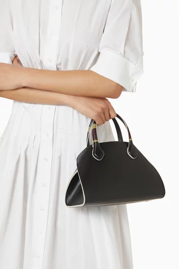 Small Overlap Top-handle Bag in Leather