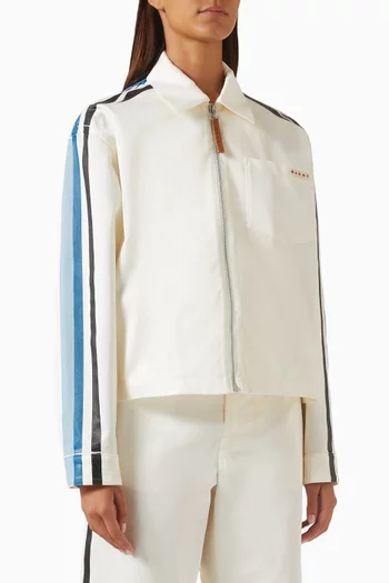 Stripe Overshirt in Gabardine