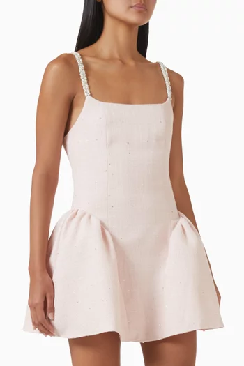 Veda Pearl-embellished Dress in Tweed