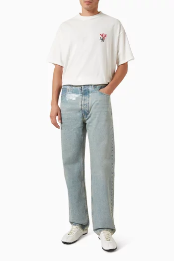 Taped Straight-leg Jeans in Denim