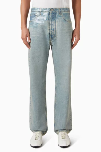 Taped Straight-leg Jeans in Denim