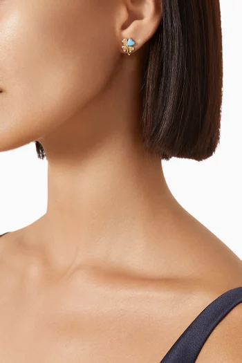 Oh Clover Stud Earrings in 18kt Gold