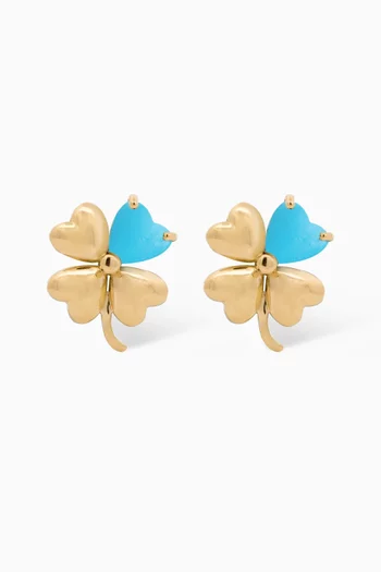 Oh Clover Stud Earrings in 18kt Gold