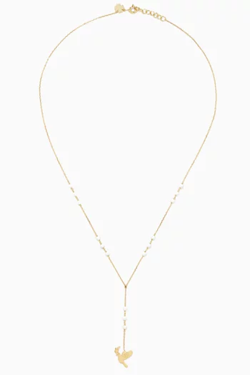 Retro Chapelet Dove Necklace in 18kt Gold