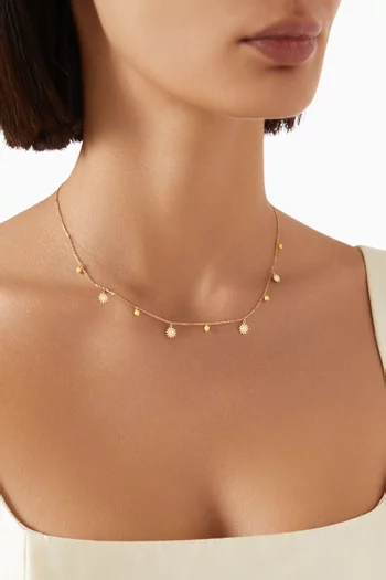 Retro Pompoms Suns Necklace in 18kt Gold