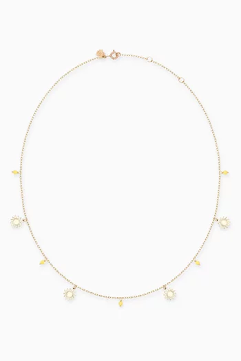 Retro Pompoms Suns Necklace in 18kt Gold