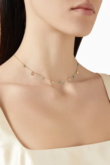 Retro Pompoms Clovers Necklace in 18kt Gold