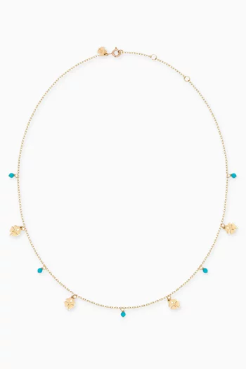 Retro Pompoms Clovers Necklace in 18kt Gold