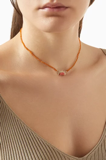 Sunset Crush Carnelian Necklace in 18kt Gold