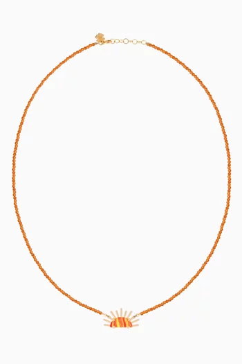 Sunset Crush Carnelian Necklace in 18kt Gold