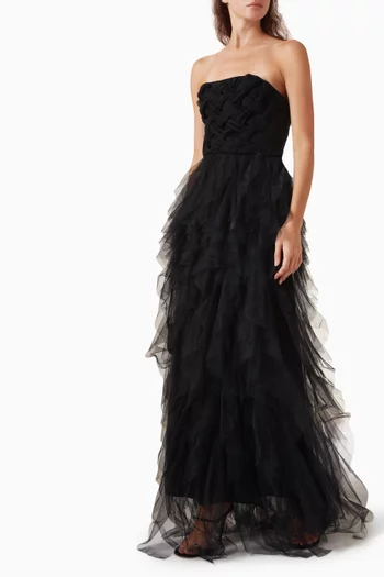 Tiered Tulle Gown