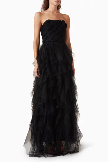 Tiered Tulle Gown