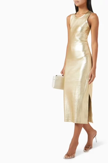 Metallic Ribbed Dress