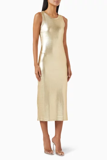 Metallic Ribbed Dress