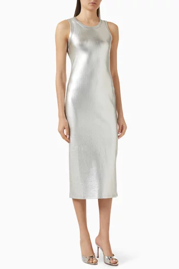 Metallic Ribbed Dress