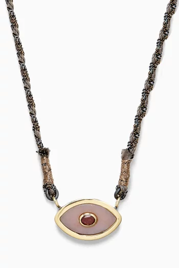 Eye Opal & Tourmaline Necklace in 10kt Gold
