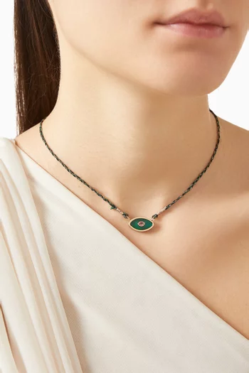 Eye Onyx & Ruby Necklace in 10kt Gold