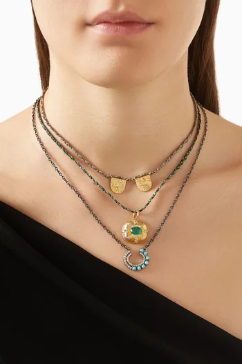 Emerald & Diamond Necklace in 10kt Gold