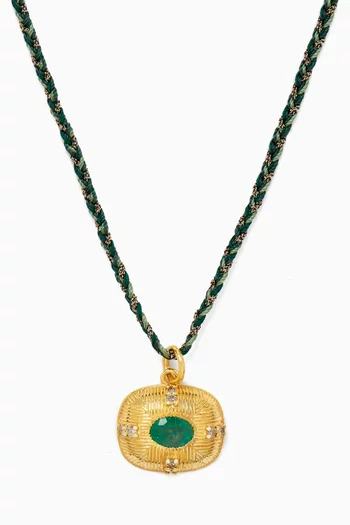 Emerald & Diamond Necklace in 10kt Gold