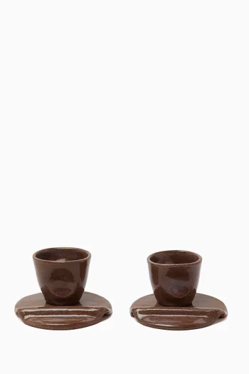 Unda Cup & Saucers, Set of 2