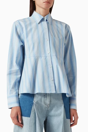 Striped Flounce Shirt in Cotton