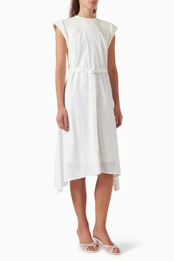 Broderie Anglaise Dress in French Terry
