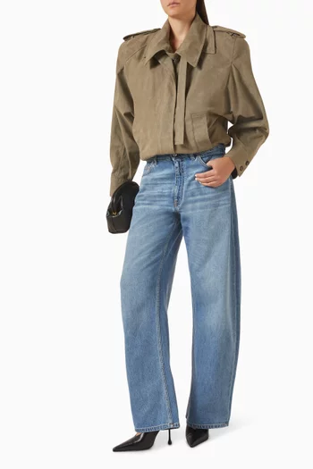 Suede-effect Double-layer Jacket