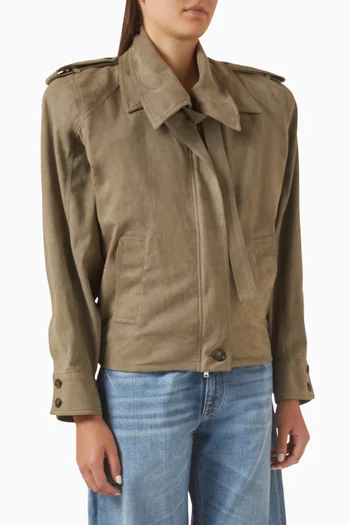 Suede-effect Double-layer Jacket