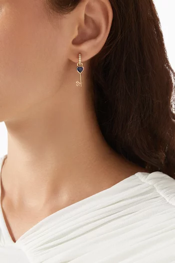 Key of Love Diamond Single Earring in 18kt Gold