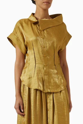 Asymmetrical Collar Blouse