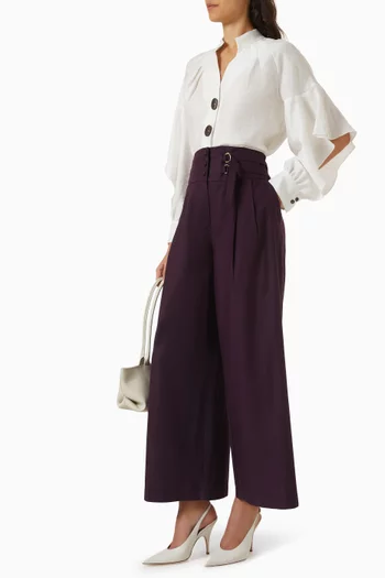Ruffled Buttoned Blouse