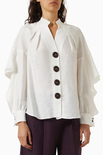 Ruffled Buttoned Blouse