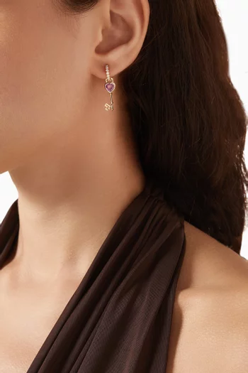 Key of Love Diamond Single Earring in 18kt Gold