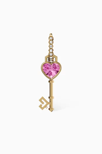 Key of Love Diamond Single Earring in 18kt Gold
