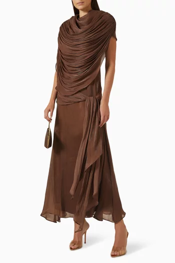 Draped-panel Maxi Dress