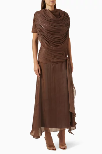 Draped-panel Maxi Dress